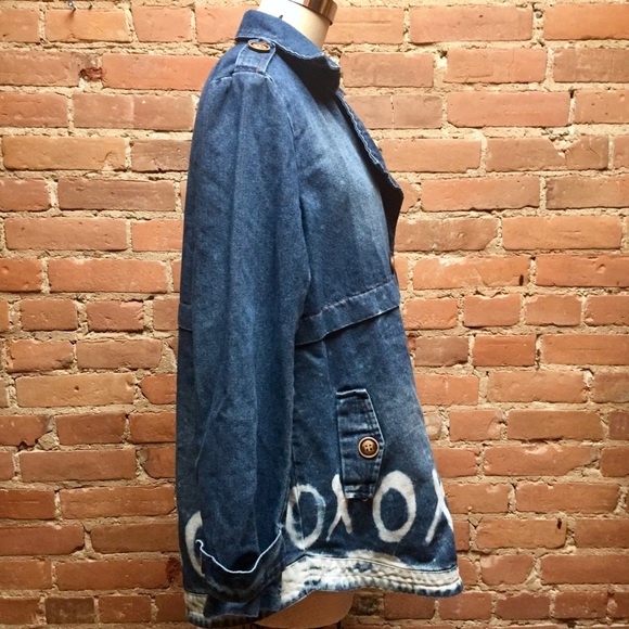 VINTAGE XOXOX Upcycled Bleached Denim Jacket - Picture 3 of 7